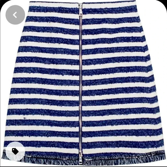Sonia Rykiel Zip Front Ecru & Navy Mini Skirt 38​​ - Picture 1 of 16